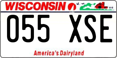 WI license plate 055XSE