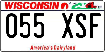 WI license plate 055XSF