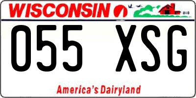 WI license plate 055XSG