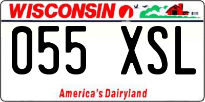 WI license plate 055XSL
