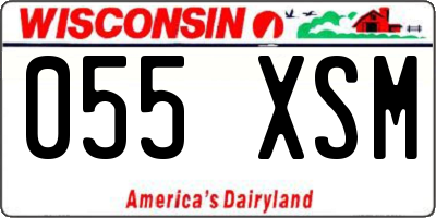 WI license plate 055XSM