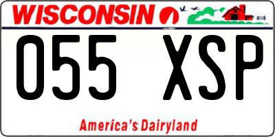 WI license plate 055XSP