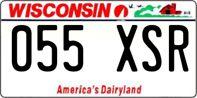 WI license plate 055XSR