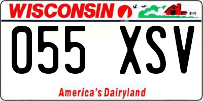 WI license plate 055XSV