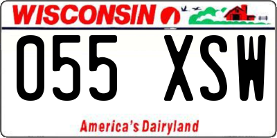 WI license plate 055XSW