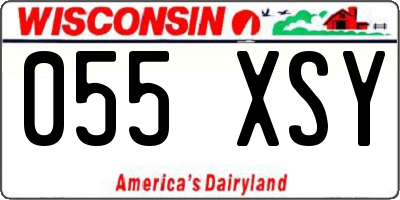 WI license plate 055XSY