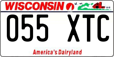 WI license plate 055XTC