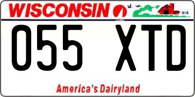 WI license plate 055XTD