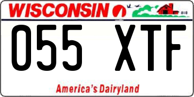 WI license plate 055XTF