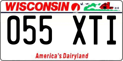 WI license plate 055XTI