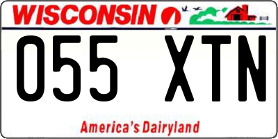 WI license plate 055XTN
