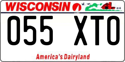 WI license plate 055XTO