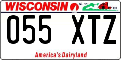 WI license plate 055XTZ