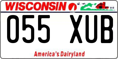 WI license plate 055XUB