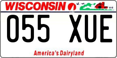 WI license plate 055XUE