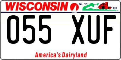 WI license plate 055XUF