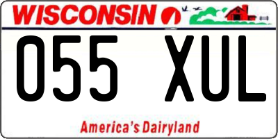 WI license plate 055XUL