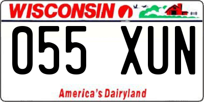 WI license plate 055XUN