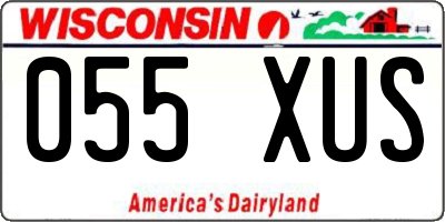 WI license plate 055XUS