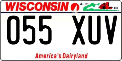 WI license plate 055XUV