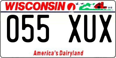 WI license plate 055XUX