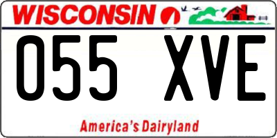 WI license plate 055XVE