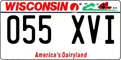 WI license plate 055XVI