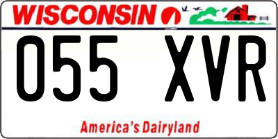 WI license plate 055XVR
