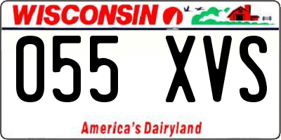 WI license plate 055XVS