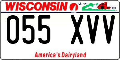 WI license plate 055XVV