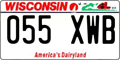 WI license plate 055XWB