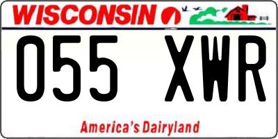 WI license plate 055XWR