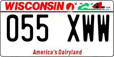 WI license plate 055XWW