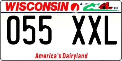 WI license plate 055XXL