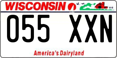 WI license plate 055XXN