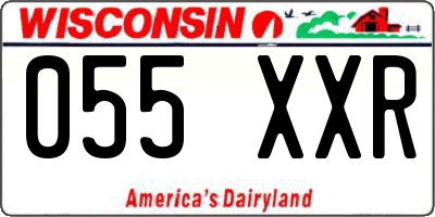 WI license plate 055XXR