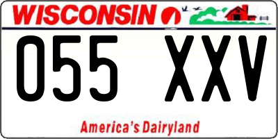 WI license plate 055XXV