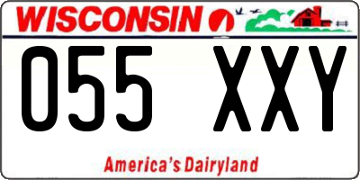 WI license plate 055XXY