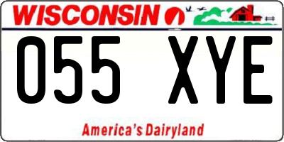 WI license plate 055XYE