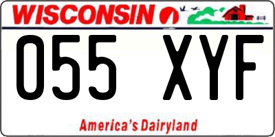 WI license plate 055XYF