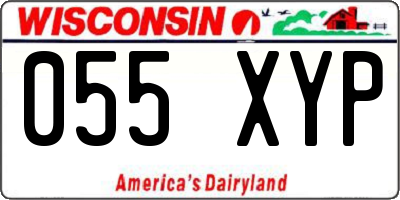 WI license plate 055XYP