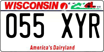 WI license plate 055XYR