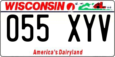 WI license plate 055XYV