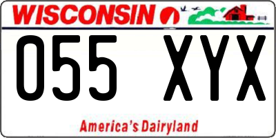 WI license plate 055XYX