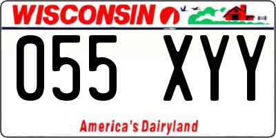WI license plate 055XYY