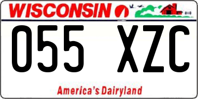 WI license plate 055XZC