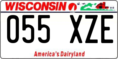 WI license plate 055XZE