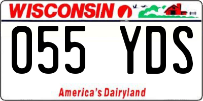 WI license plate 055YDS