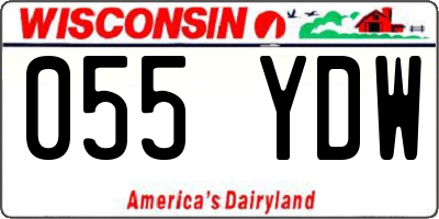 WI license plate 055YDW