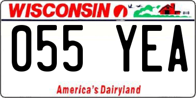 WI license plate 055YEA